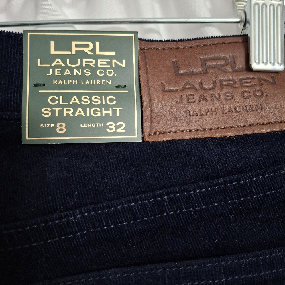 Lauren Ralph Lauren Navy corduroy Straight Leg Pants - Picture 3 of 6